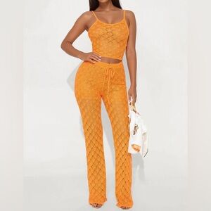 Playa Tulum Orange Crochet Coord Set NEW 🏷️